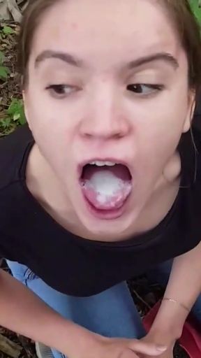 Public blowjob and cum in mouth   Clip 1