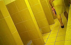 Naked men in public pool shower