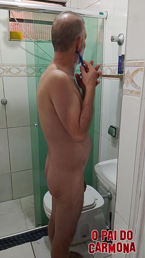 Mr. Carmona shaving naked
