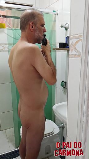 Mr. Carmona shaving naked