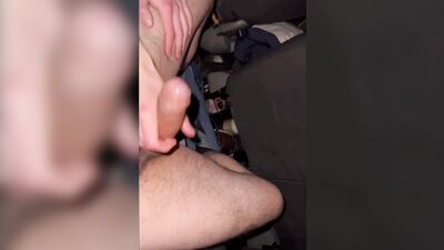 Fresh facial for a young twink after deepthroating a big cock in a car at public cruising area