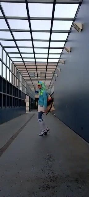 Crossdresser FEMBOY Sissy. Likes to show herself sexy and very slutty in public! In nylons, sexy underwear, leggings and high heels!