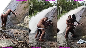 Sexo gostoso na beira da cachoeira Dana Bueno foi a cachoeira com o Lutador de MMA Allan Guerra Gomes