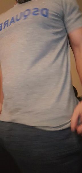 Masturbating with a big dick in POV b/w scene