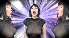 Violet gothic lips , soft kisses - LIPSTICK FETISH, LIP FETISH, KISS, KISSING