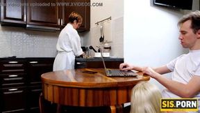 SISPORN Love has slow sensual sex with her stepbrother in the bedroom