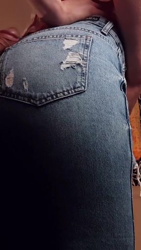 Thrilling moment from &quot;Big portion of sperm on a juicy ass in jeans, dry friction, jerking off on the ass&quot;