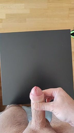 Standing jerking orgasm
