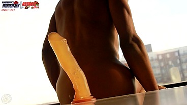 *PREMIUM* Rough Anal Huge Dildo Deep In Twink Bum, In The Sun - 1of2 - DJ ButtPussy