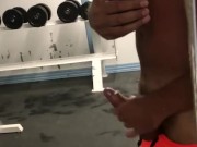 Wanking in hotel gym, nearly caught! No cum
