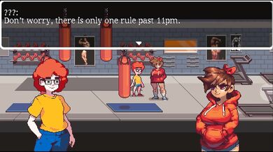 Gym Buddies [ HENTAI Game ] msucular girl love to suck my cock after training !