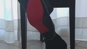 Elegant Black Heels & Stockings – Teasing Dangling and Crossing Legs