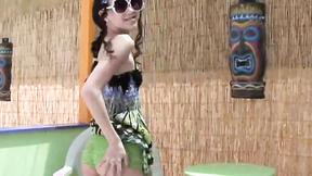 ”Tiny Tabby masturbates in naughty solo”