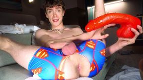 My fresh immense crimson faux-cock! (from Mr hankeys playthings)