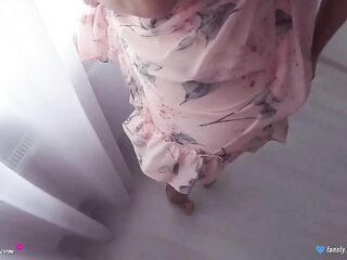 Step Mama caught Step Son with Boner and Helps Him Cum in Her Satin Pants during the time that Standing