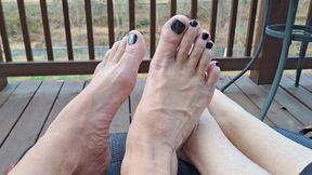 Showing our toes while we play footsie