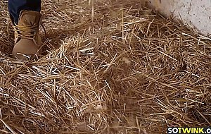 Hot cowboys make out and ass fuck inside the barn hard