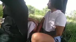 Colombian whore gets pounded on the side of the road in a homemade amateur video