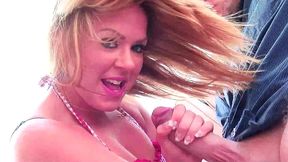 alice bell blowjob and handjob leads to facial cumshot