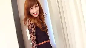 Redhead Ladyboy In Black Dress Jerks Off Her H