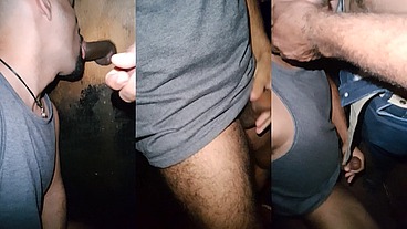 Depois da balada mamei, comi um macho desconhecido no dark e chupei uma enorme rola preta no glory hole.