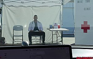 Patient Devin Franco and doctor Lucca Mazzi fuck in a tent