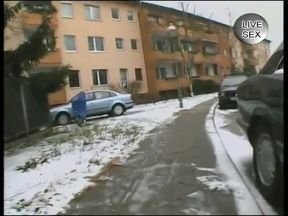 Stockinged brunette masturbating before giving a blowjob