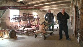 She Is Tied up on the Trolley and Operated with Steel Nails and Chain Wheel