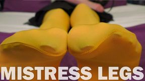 Mistress feet tease in yellow nylons