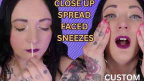 Close Up Spread Faced Sneezes (Custom) - AVI