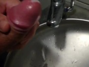 Quick cumshot in the public toilet - nearly ruined