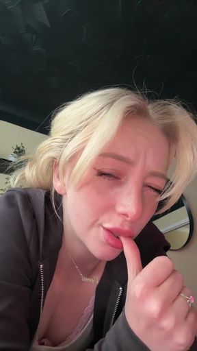 Blonde dirty slut gets a group fetish farting session