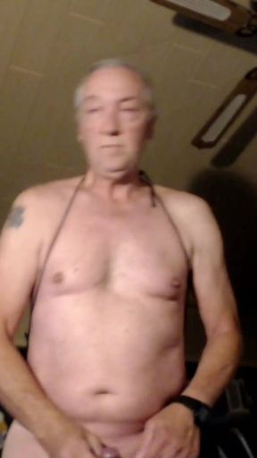 Exhibitionist Giant Dick Grandpa Daddy Bondage Jerking Sexshow Cumshot