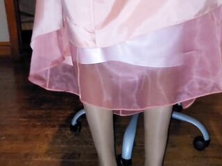 Satin half slide with a party petticoat