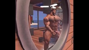 spying on extremely handsome cam heyward jerking one out in the shower