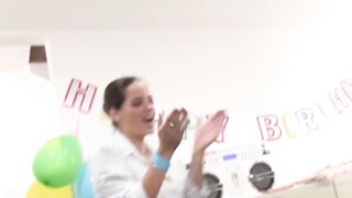 CFNM women sucking super hung stripper at wild party