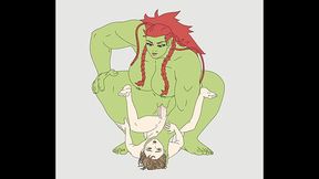 An orc woman&hellip_ &ldquo_eats&rdquo_ a poor traveler.