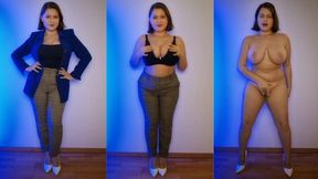 You fantasize about your sexy co-worker undressing and bending over, exposing her perfect curves