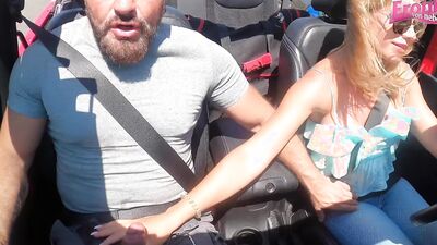 Leidy De Leon & Jean Pallett give public car blowjobs in HD