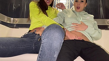 Yoya Grey and Nelly Kent outside in Budapest Eye Masturbation