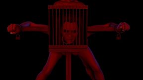 bdsm bondage sex standing fuck with a head cage