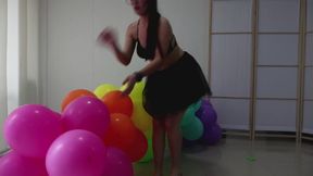 Margarita Destroys Dozens Of Balloons