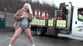 ”Blonde Hoe Pissing In Public”