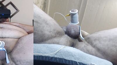 Estim while watching VR porn