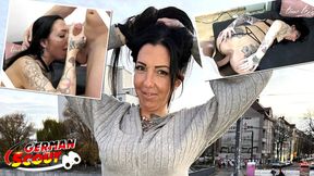 Berlin pickup turns to hardcore casting for inked German cougar Sara Deluxe
