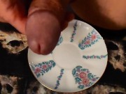 Delicious cum from a plate