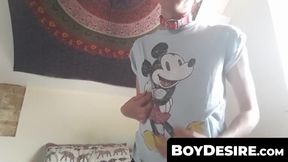 BoyDesire.com - Hung homosexual's solo ass stretch and jerk off