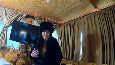 MilfyCalla- Deep blow-job while wearing fur coat and shiny boots