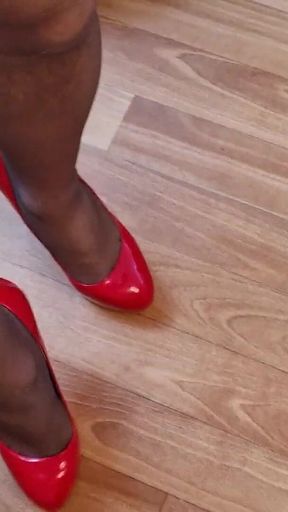 Walking in High Red Heels