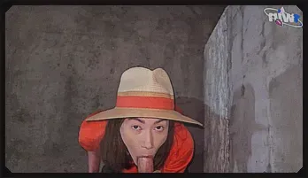 Hat-Wearing Tease Seduces Stranger for Anal Creampie